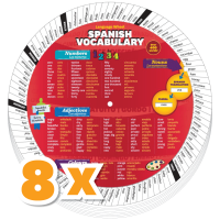 8 x Spanish Vocabulary Wheel - School Package